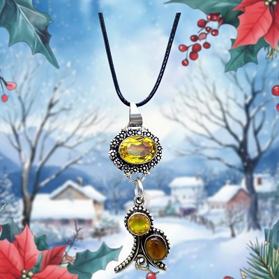 Pendentif Citrine Oeil de tigre