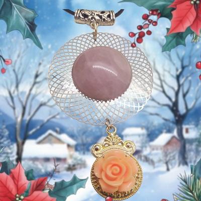 Pendentif Quartz rose