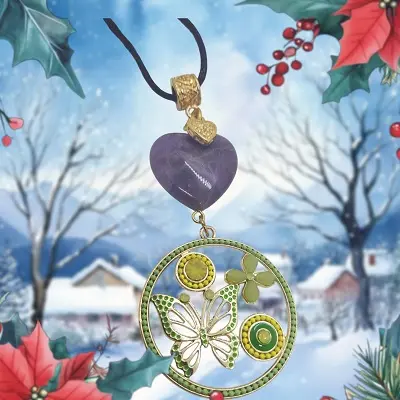 Pendentif filigrane coeur Améthyste