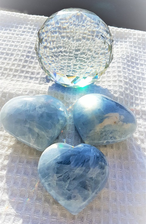 Coeur Calcite bleu 