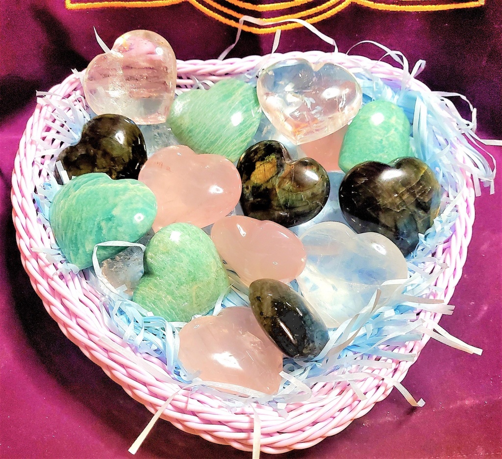 Coeur minéraux Labradorite/Amazonite