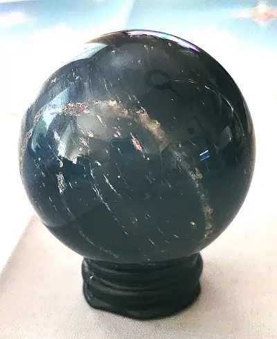 Pierre spirale boule Oeil de Tigre Bleu 
