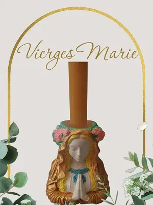 Support bougie cierge Vierge Marie