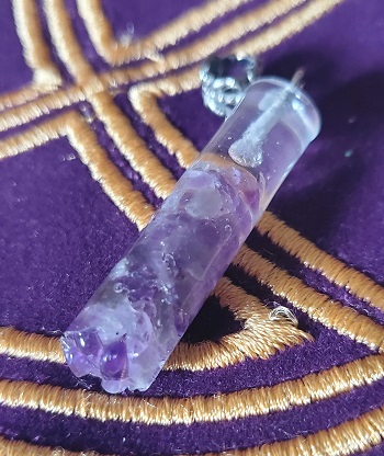 Pendentif bâtons améthyste