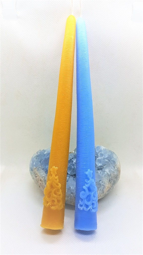 Cierge déco sapin incruster