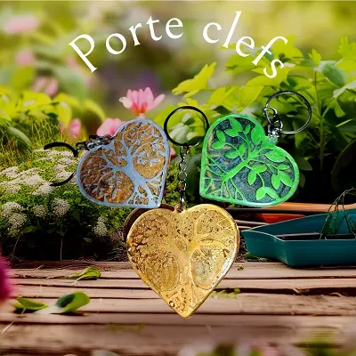 Porte clefs Cœur Arbre de vie