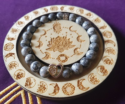 Bracelet Obsidienne neige