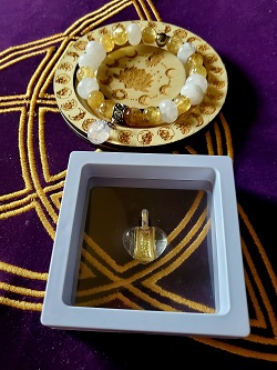 Parure Citrine cristal de roche coeur