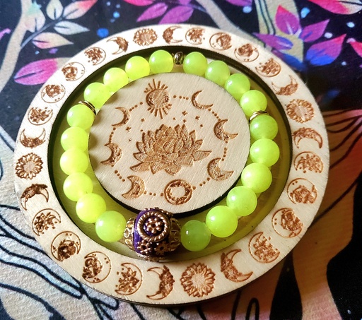 Bracelet Jade jaune fluo