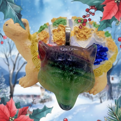 Pendentif loup Fluorite