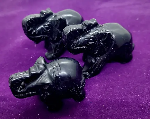 Eléphant minéraux obsidienne