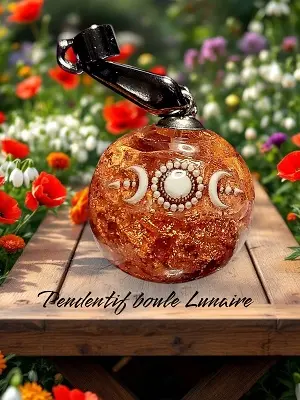 Pendentif boule triple lune