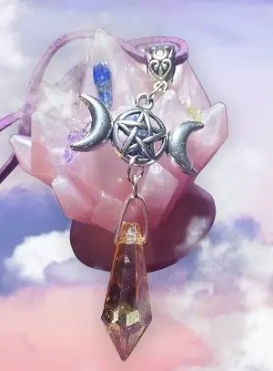 Pendentif triple lune pentacle